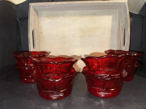 "Fruteros Fostoria Argus rojo rubí 4 3/4"" (8)" - Imagen 1 de 2