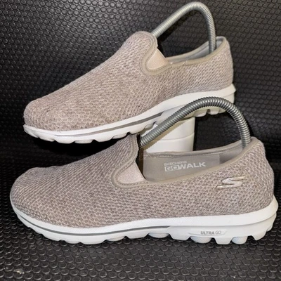 Skechers Go Walk Sport Slip-On Breathable Mesh Beige Shoes Women’s Size 8.5 - Image 1 of 4