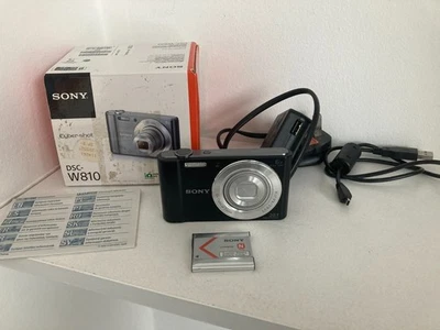 Sony Cyber-shot DSC-W810 20.1MP Digital Camera Black - For Parts or Repair - Image 1 of 4