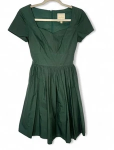 ModCloth Dark Forest Green Retro Thanksgiving or Christmas Party Dress - Picture 1 of 3