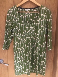 White Stuff green flower Tunic Top Size 10 T315 - Picture 1 of 5
