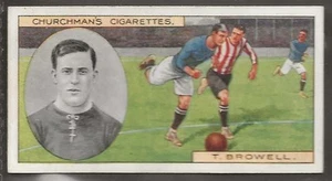 CHURCHMAN-FOOTBALLERS 1914 (COLOURED)-#21- MANCHESTER CITY - BROWELL - Picture 1 of 2