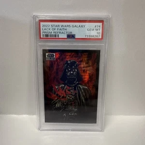 2022 Topps Star Wars Galaxy Chrome LACK OF FAITH #74 Prism Refractor PSA 10 /75 - Picture 1 of 2