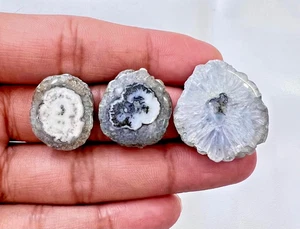 80ct 3pcs 100% NATURAL BEAUTIFUL SOLAR QUARTZ AGATE CABOCHON LOOSE GEMSTONE B7 - Picture 1 of 4