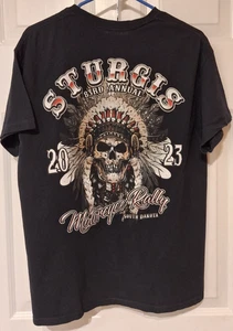 83rd Sturgis Motorcycle Rally T-Shirt Mens L South Dakota Native American Skull - Picture 1 of 5
