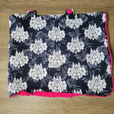 Cubierta de algodón magenta con estampado floral gris blanco negro toldo Carseat Foto 1 de 4