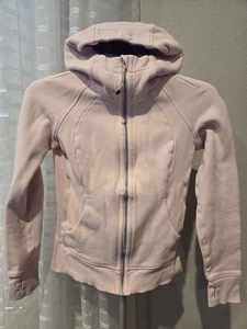 Lululemon Women's Scuba Full Zip Hoodie Sz 4 Pale Pink Thumb Holes - Picture 1 of 10