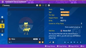 Pokemon Scarlet and Violet PSV - Shiny 6IV Riolu - Picture 1 of 3