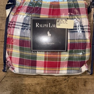 NWT Ralph Lauren Sundeck Plaid Twin Bed Skirt Dust Ruffle NEW - Image 1 of 3