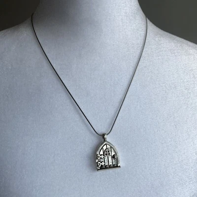 Handmade Fairy Locket STAINLESS STEEL Necklace Silver Goth Fae Whimsical Jewelry - Image 1 of 4