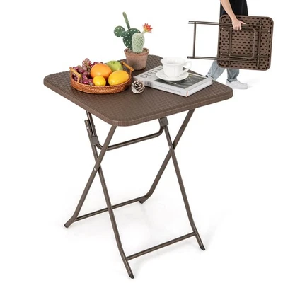 23.5" Tangkula Square Folding Table Indoor Outdoor Foldable Plastic Table - Image 1 of 4