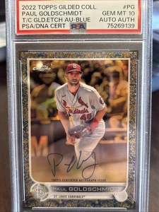 Topps Gilded Paul Goldschmidt 2022 grabado azul automático/50 #PG PSA 10 GEMA 1er en Prin - Imagen 1 de 4