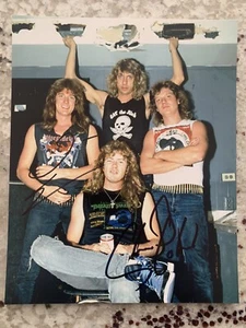 Megadeth Dave Ellefson Chris Poland Dual Signed 8X10 Photo Autographed - Picture 1 of 3