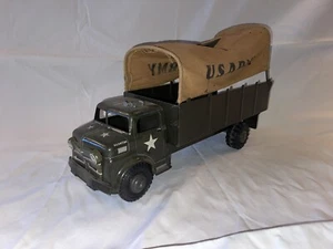Vintage Marx Lumar US Army Transport Supply LKW - gepresster Stahl mit Baldachin - Bild 1 von 8