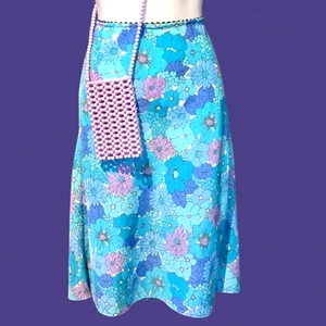 Falda Flower Power Años 90 Para Mujer M y 60 Vintage Bolso Con Cuentas Lote Mod Gogo Retro 1C - Imagen 1 de 12