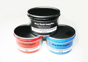 Assorted Offset & Letterpress Printing Ink Set - Black Blue Red 2.5 lbs each - Picture 1 of 1