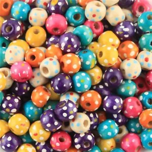 Flower Wooden Bead Ball Wood Spacer Beads Jewelry Making Toy Bracelet 30Pcs 10mm - Picture 1 of 10
