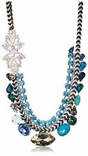 Tova Side Clasp Blue Necklace, Gorgeous Mix of Blue Stones & Crystals - New