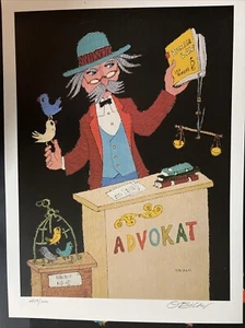 JOVAN OBICAN "ADVOKAT" ( Lawyer ) SIGNED LIMITED-EDITION  18x25 LITHOGRAPH COA - Picture 1 of 7