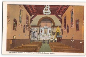 Cartolina Interno della Chiesa di Guadalupe, costruita nel 1652, Ciudad Juarez, Messico c194 - Foto 1 di 2