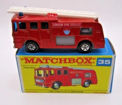 Vintage Matchbox Superfast #35 Merryweather Fire engine Mint in F-box - Image 1 of 4