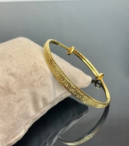 24K 24ct Size Small XL IMPERFECT Gold Filled Adjustable Bangle Bracelet Ref:558 - Picture 1 of 6