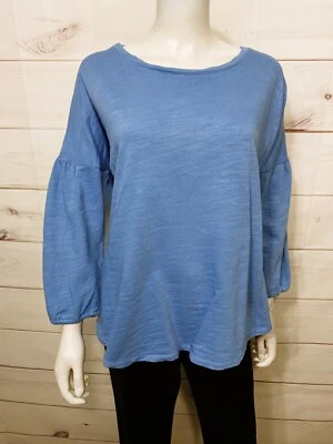 Pure Jill Womens Sweatshirt Size S Blue Scoop Neck 100% Cotton Pullover - Image 1 of 4