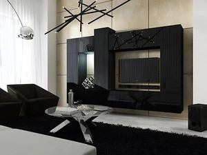 Wohnwand Hängend Tv Wand Fernseherschrank Concept 22 Hochglanz Hängwand mit LED - Bild 1 von 5