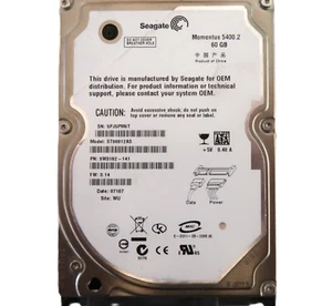 Seagate ST96812AS 9W3182-141 3.14 (5PJ) WU Cina 60 GB 2,5" Sata HDD NOV/2006 - Foto 1 di 1