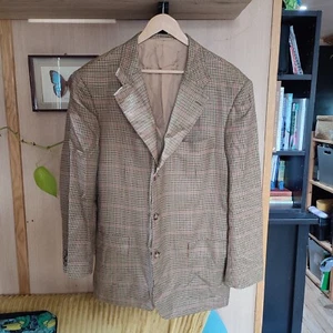 Kiton Fred Hayman Brown Multi Check 100% Cashmere Suit Jacket Blazer • 56 UK 46 - Picture 1 of 11