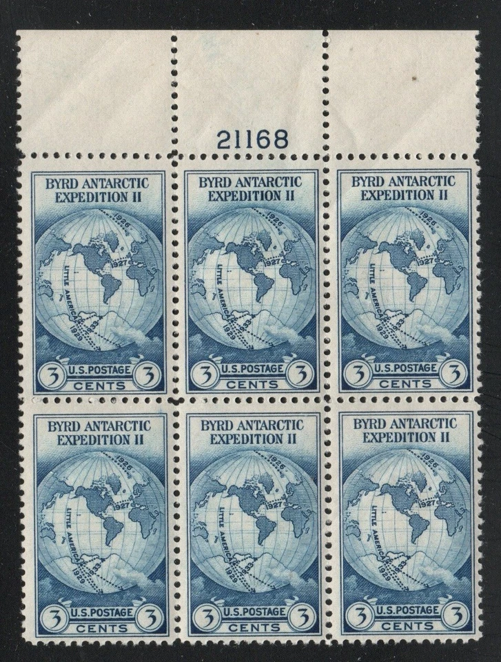 ALLY'S STAMPS US Plate Block Scott #733 3c Byrd Expedition [6] MNH [HV] - Image 1 of 1