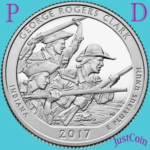 2017 P&D George Rogers Clark National Park Two Quarters Set Stempelglanz - Bild 1 von 3