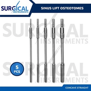 5 Pcs Sinus Osteotomes Set Sinus Lift Elevator Set Straight CONCAVE German Grade - Picture 1 of 8