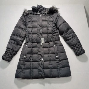 Betsey Johnson Womens Large Down Puffer Parka Jacket Snaps Button Zip - Picture 1 of 16