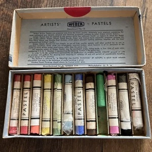 VINTAGE F WEBER Co FINE ARTIST PASTELS ASST NO 12 MADE IN USA - Picture 1 of 4