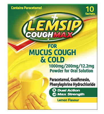 Lemsip Max Cough, Cold And Flu Lemon Sachets 10s  • 5.45£