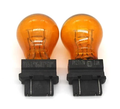 2PCS SYLVANIA 3757AK PY27/7W 12V27W/7W W25×16q stop Turn Signal amber yellow - Image 1 of 4