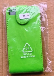 Luxury Genuine Real Leather Flip Case Cover for BlackBerry Z10 - Picture 1 of 2