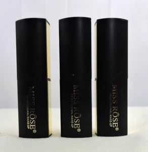 Lote de 3 Lápiz Labial Rojo Oscuro Miss Rose Profesional Maquillaje A17 - Imagen 1 de 4