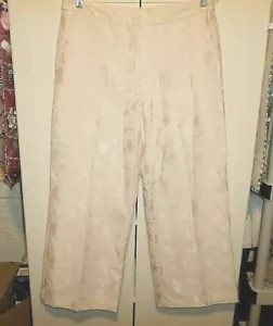 Pantalones de pierna ancha H&M marfil tonal jacquard nuevos con etiquetas talla 14 - Imagen 1 de 4