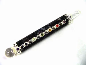 Butw Rouge Spinelle en Noir Matrix 16.5cm Sceptor Baguette 7 Chakra Gem 1135K - Imagen 1 de 4