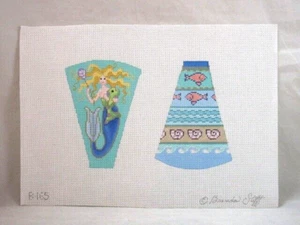 Needlepoint Canvas Brenda Stofft-Mermaid Scissor Pocket & Seahorse Scissor Fob - Picture 1 of 4