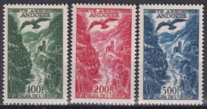 BRIEFMARKE ANDORRA LUFTPOST NR. 2/4 NEU ** GUMMI OHNE SCHARNIER - BEWERTUNG 200 € - Bild 1 von 2