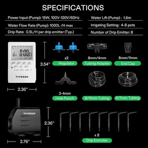 590ft Drip Irrigation System Plant Timer Self Garden Watering Hose Spray Kit US - Picture 1 of 9