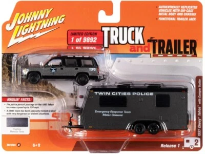 1997 CHEVROLET TAHOE W/CAMPER TRAILER 1/64 JOHNNY LIGHTNING JLBT016-JLSP300 A - Image 1 of 2
