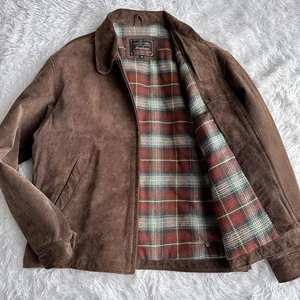 Chaqueta de cuero vintage piel de cerdo moto desgaste blusa marrón talla M - Imagen 1 de 8