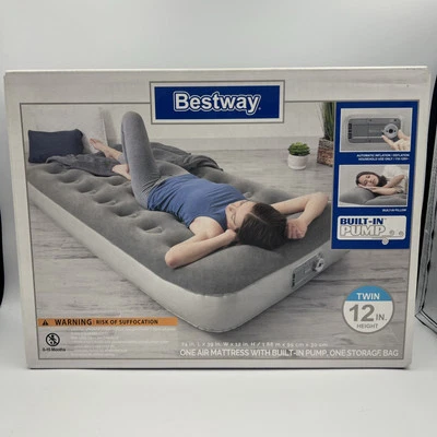 Air Bed Mattress Inflatable With Built In Ac Pump Twin Size Sleeping Camping NEW - Image 1 of 4