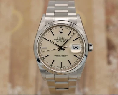 Rolex Datejust 16200 Cream Dial / Oyster Bracelet with Silver Bezel - Image 1 of 4
