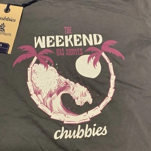 Chubbies NEW NWT Youth Small Short Sleeve Tee T Shirt Gray 70s Sun Palm & Wave - Picture 1 of 10