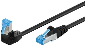 5 câbles patch CAT 6A 1x coudé à 90° S/FTP PiMF noir 10m - Photo 1/4